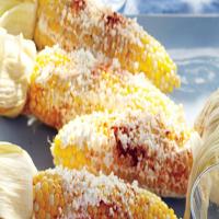 Grilled Corn with Sour Cream and Cotija Cheese_image