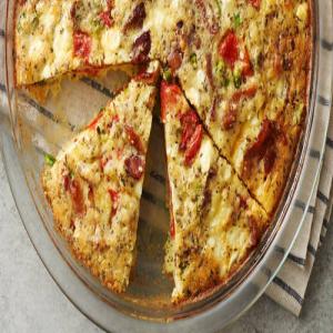 Impossibly Easy Roasted Peppers and Feta Cheese Pie_image