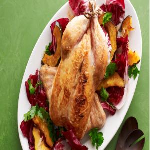 Roast Chicken with Acorn Squash and Radicchio Salad image