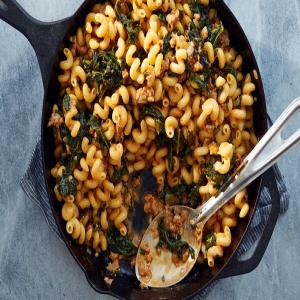 Cheesy Stovetop Mac With Sausage and Kale image