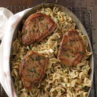Pork Chops with Creamy Mustard Noodles image