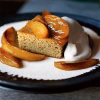 Brown-Sugar Spice Cake with Cream and Caramelized Apples image
