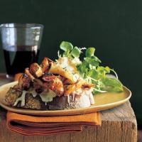 Open-Face Wild Mushroom and Fontina Sandwiches_image