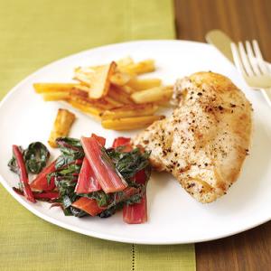 Roast Chicken with Parsnips and Swiss Chard_image