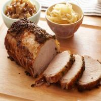 Roasted Pork Loin with Cider and Chunky Applesauce image