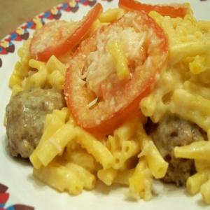 Baked Macaroni and Cheese With Meatballs image