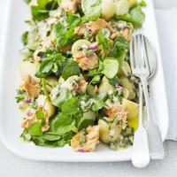 Watercress, new potato & salmon salad image