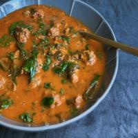 Sweet Potato, Spinach and Mexican Chorizo Soup image