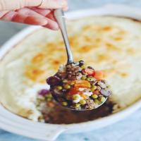 Honey Roasted Root Vegetable Shepherd's Pie with Goat Cheese Mashed Cauliflower_image