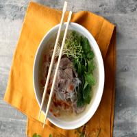 Vietnamese beef and rice noodle soup (pho) image