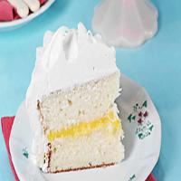 White Layer Cake with Lemon Curd Filling image