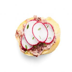 Baguette with Olive Butter and Radishes image