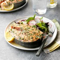Lemon-Garlic Salmon Steaks image
