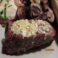 Savory Grilled Steak With Bleu Cheese Garlic Butter image