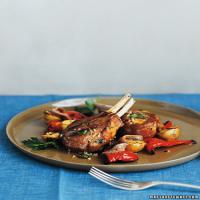 Grilled Lamb Chops and Red Peppers with Anchovy-Parsley Sauce_image