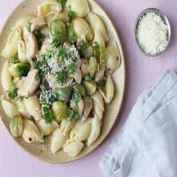 Pasta Shells With Chicken and Brussels Sprouts image