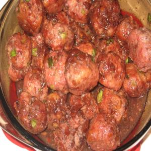 Red Currant-Glazed Ham Meatballs W/Dried Cherries image