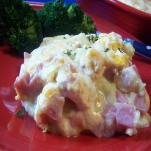 Baked Ham and Cheese in a Mashed Potato Crust image