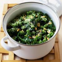 Fusilli with glorious green spinach sauce image