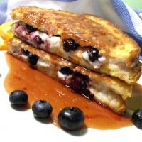 Easy Blueberries And Cream French Toast Sandwich with Orange Maple Syrup_image