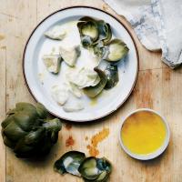 Steamed Artichokes with Garlic Butter image
