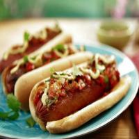 New York Street Cart Dogs with Onion Sauce and Grilled Red Pepper Relish image