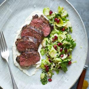 Seared venison with sprout & apple slaw image