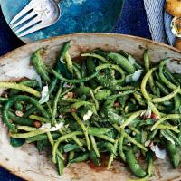 Snap Peas and Green Beans with Arugula-Mint Pesto image