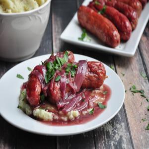 Bangers and Mash With Onion Gravy image