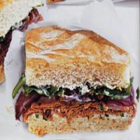 Roast Beef Sandwiches with Lemon-Basil Mayonnaise and Roasted Red Onions image