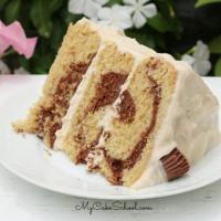 Peanut Butter Chocolate Marble Cake with Peanut Butter Whipped Cream Frosting (Doctored Cake Mix)_image