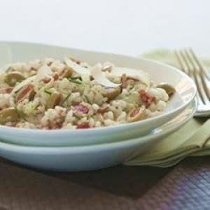 Risotto with Bacon, Leeks and Spanish Olives_image