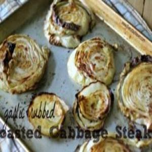 Garlic Rubbed Roasted Cabbage Steaks_image