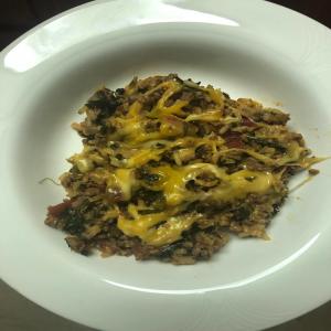 Awesome Hamburger, Rice and Spinach Skillet Dinner._image