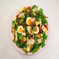 Bacon and Egg Chicory Salad with Parmesan, Avocado, Dates and Caper-Sherry Vinaigrette image