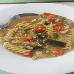 Asian Vegetable Soup With Noodles_image