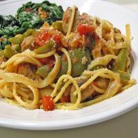 Pasta With Roasted Peppers & Sausage image