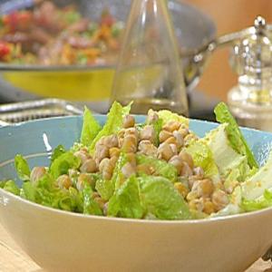 Salad with Toasted Chickpeas and Olive Vinaigrette image