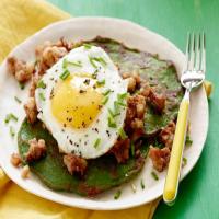 St. Patrick's Day Spinach Pancakes and Corned Beef Hash image