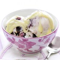 Swirled Blueberry Frozen Yogurt image