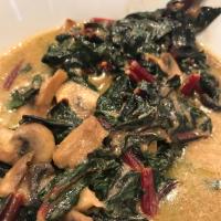 Delicious Creamed Kale With Mushrooms image