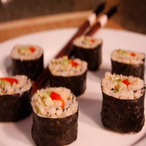 Healthy Avocado Sushi With Brown Rice image