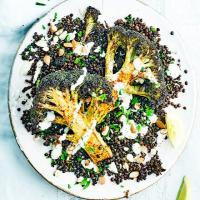 Roasted broccoli, puy lentils & tahini yogurt image