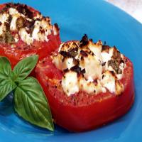 Tomatoes Broiled with Goat Cheese and Basil image