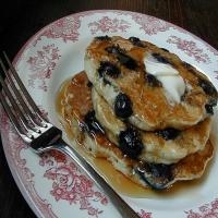 Blueberry Buttermilk Oatmeal Pancakes image