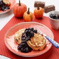 Sunny's Candy Bar Pancakes with Scary Blueberry Syrup image