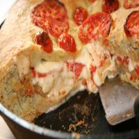 Herbed Focaccia Stuffed With Tomato and Provolone Cheese_image