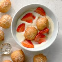 Fritters with Lemon Mousse and Strawberries_image