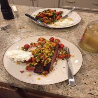Dry Rubbed Flank Steak with Grilled Corn Salsa Recipe - (4.7/5) image