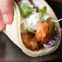 Grilled Shrimp Tacos With Creamy Cilantro Sauce Recipe by Tasty image